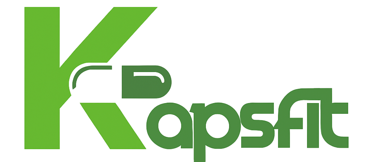 Logotipo da Kapsfit, marca especializada em nutrição, saúde, bem-estar e estilo de vida saudável